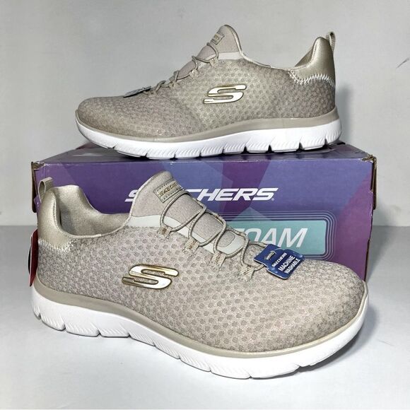 Skechers Summits Glowing Iris Washable Mesh Bungee Sneakers - Picture 1 of 5